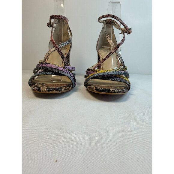 Vince Camuto Winivey Sandal Women Size 7.5 Multicolor Snake Print Chunky Heel - Picture 5 of 12